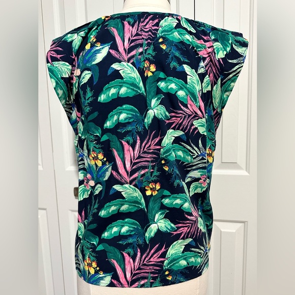LOFT 2-Piece Set Cap Sleeve Top Sz Petite M & Wide Leg Pants Sz L Tropical NWT - Picture 5 of 16